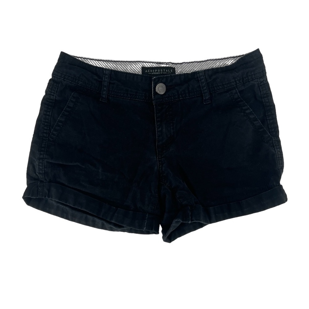 Aeropostale Black Midi Twill Chino Shorts Size 2 Women’s